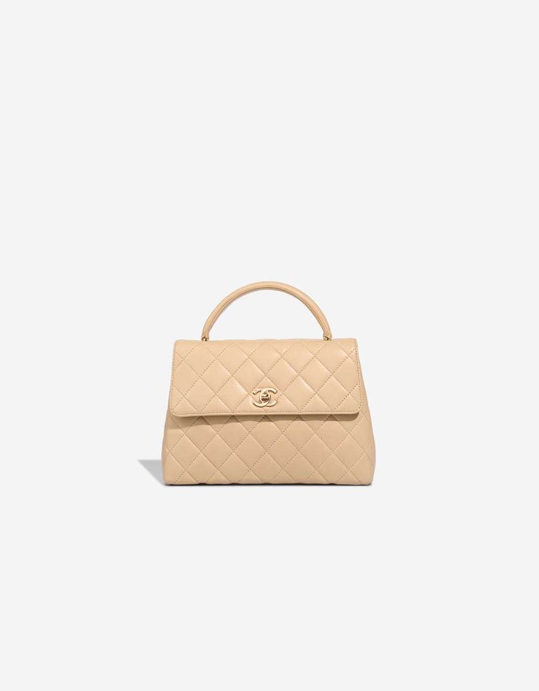 Chanel Timeless Handle Medium Lamb Beige Front | Sell your designer bag