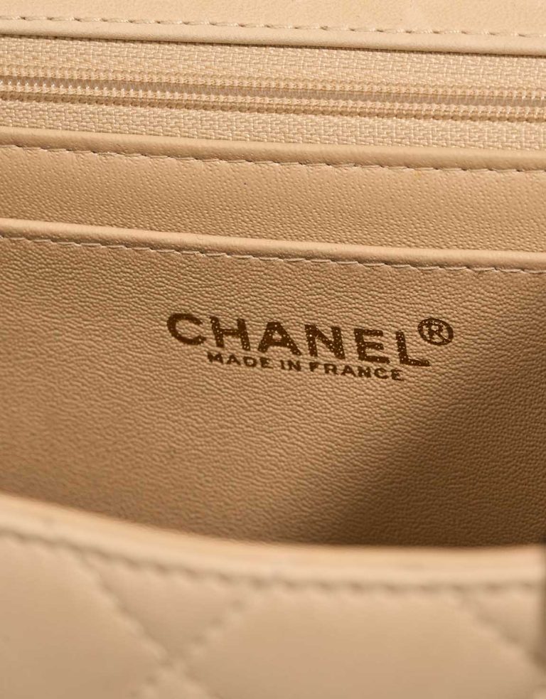 Chanel Timeless Handle Medium Lamb Beige Logo | Sell your designer bag