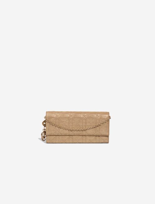 Dior Clutch with Chain Small Lamb Metallic Gold Front | Sell your designer bag