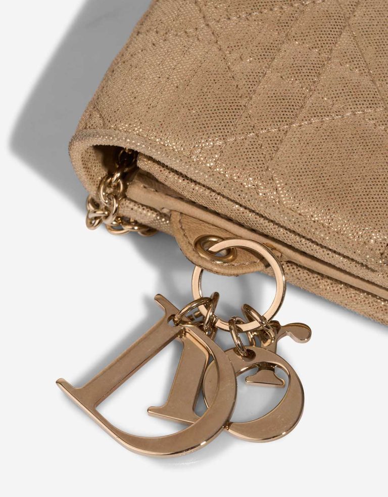 Dior Clutch with Chain Small Lamb Metallic Gold Closing System | Sell your designer bag