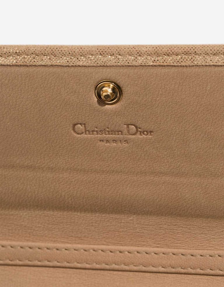 Dior Clutch with Chain Small Lamb Metallic Gold Logo | Sell your designer bag