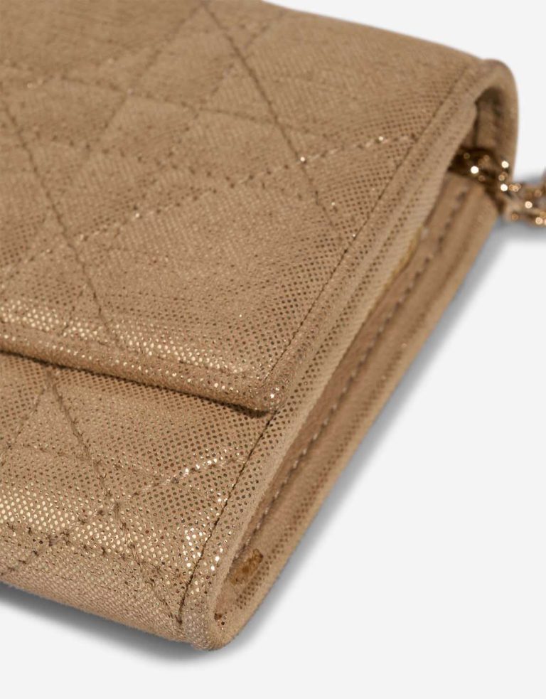Dior Clutch with Chain Small Lamb Metallic Gold Signs of wear | Sell your designer bag