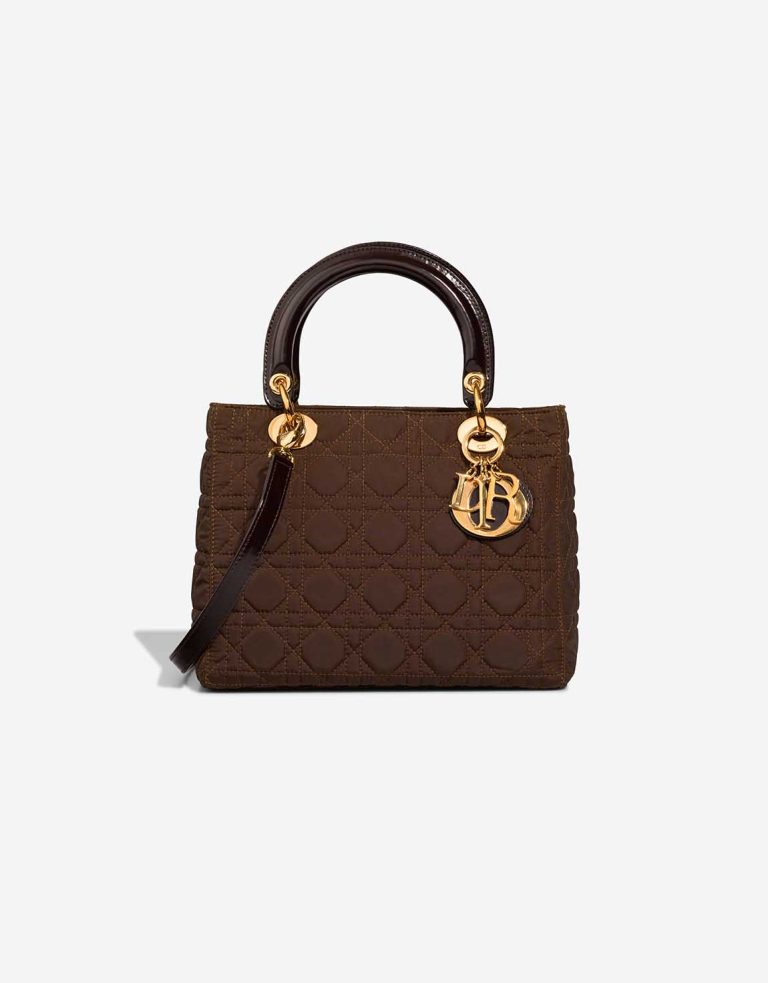 Dior Lady Medium Nylon Brown Front | Sell your designer bag