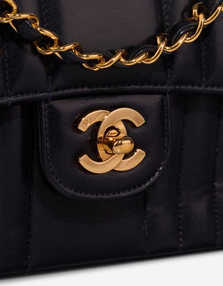 Chanel Timeless Small Lamb Dark Blue Closing System | Sell your designer bag