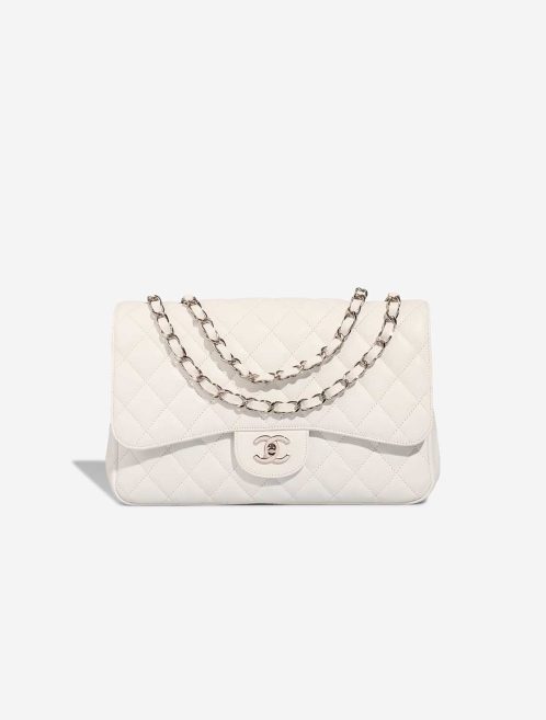 Chanel Timeless Jumbo Caviar White Front | Sell your designer bag