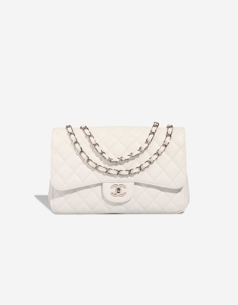Chanel Timeless Jumbo Caviar White Front | Sell your designer bag