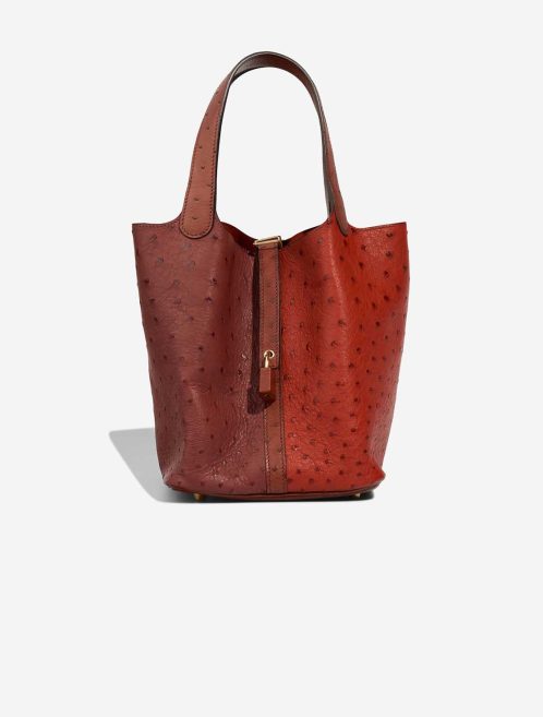 Hermès Picotin 22 Ostrich Rouge H / Rouge Vif Front | Sell your designer bag