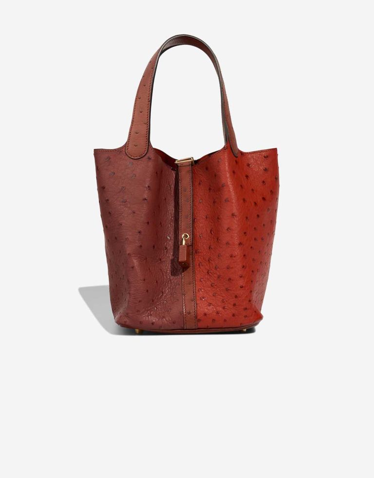 Hermès Picotin 22 Ostrich Rouge H / Rouge Vif Front | Sell your designer bag