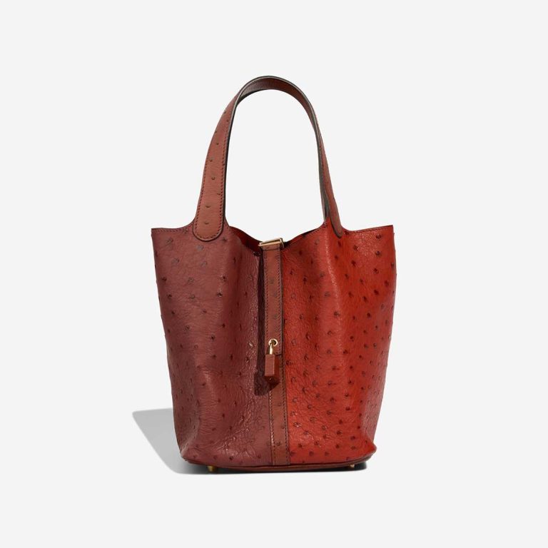 Hermès Picotin 22 Ostrich Rouge H / Rouge Vif Front | Sell your designer bag