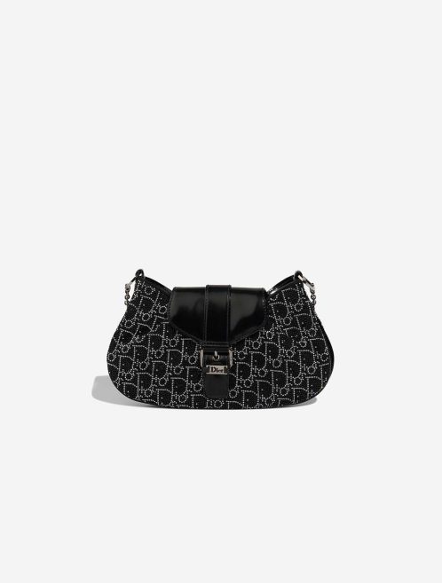 Dior Shoulder Bag Small Patent / Rhinestones Black / Oblique Front | Sell your designer bag