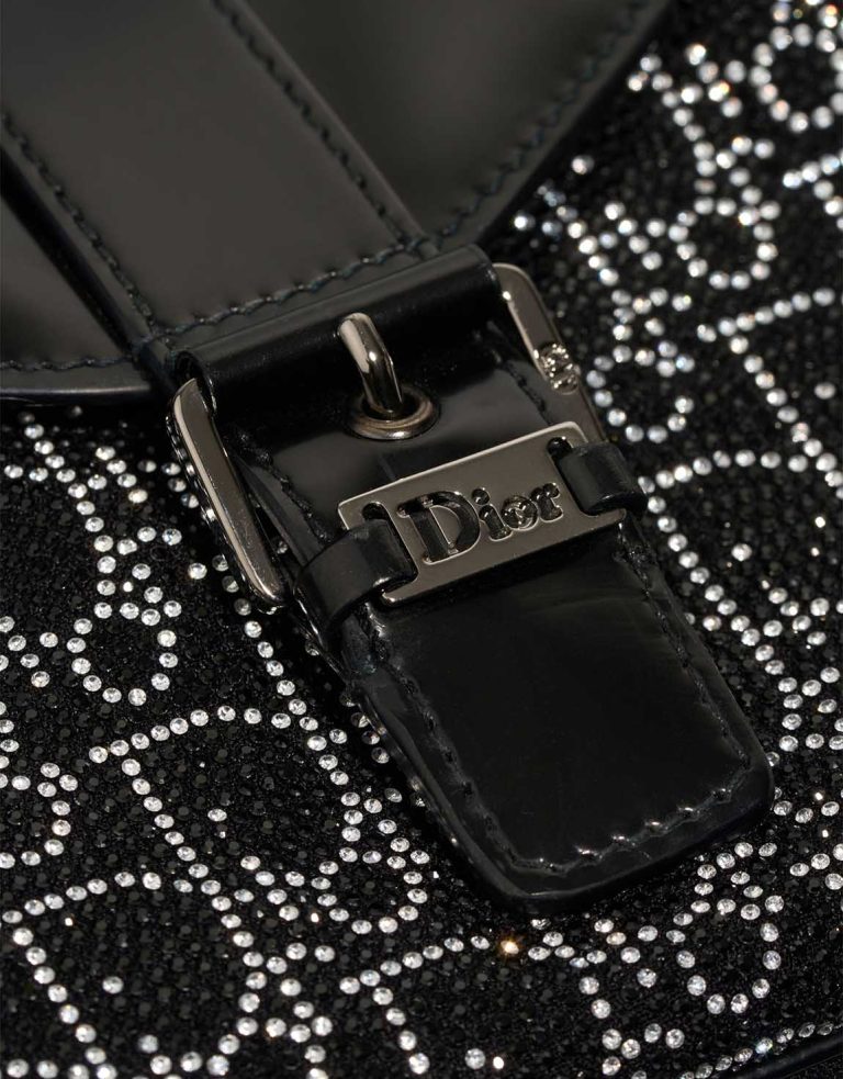 Dior Shoulder Bag Small Patent / Rhinestones Black / Oblique Closing System | Sell your designer bag