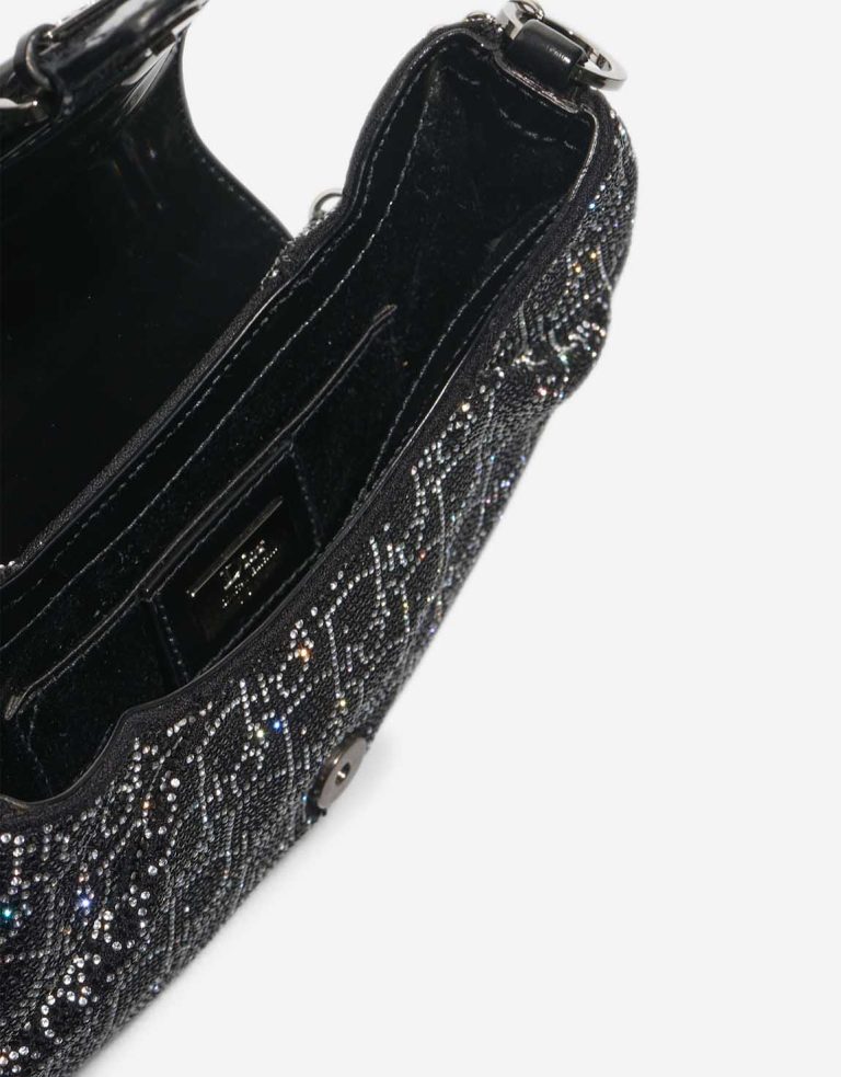 Dior Shoulder Bag Small Patent / Rhinestones Black / Oblique Inside | Sell your designer bag