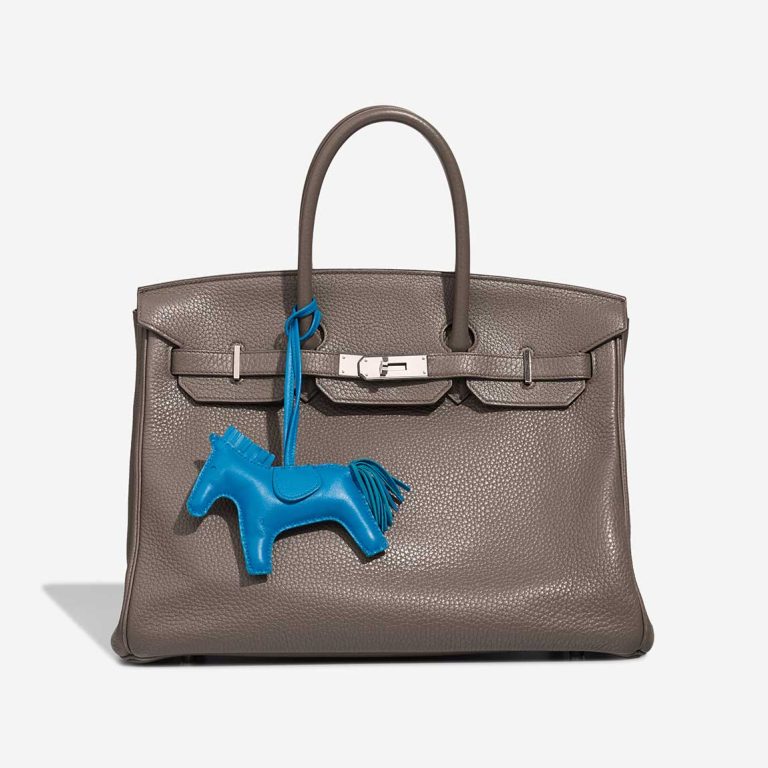 Hermès Rodeo MM Milo Lamb Bleu Zanzibar Front | Sell your designer bag