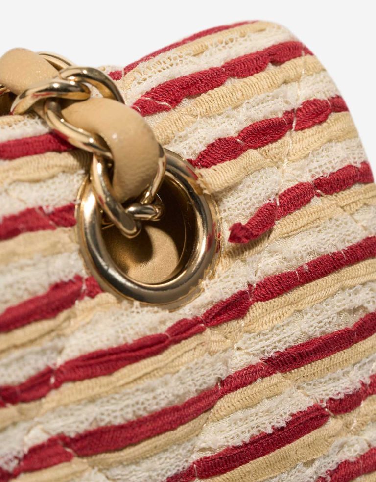 Chanel Timeless Coco Sailor Medium Silk / Canvas Red / White Signs of wear | Sell your designer bag