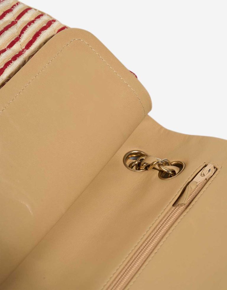 Chanel Timeless Coco Sailor Medium Silk / Canvas Red / White Signs of wear | Sell your designer bag