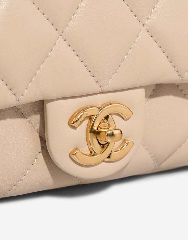 Chanel Timeless Mini Rectangular Lamb Beige Closing System | Sell your designer bag