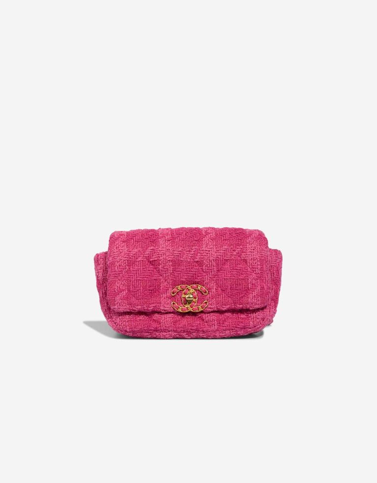 Chanel 19 Belt Bag Small Tweed Pink Front | Sell your designer bag