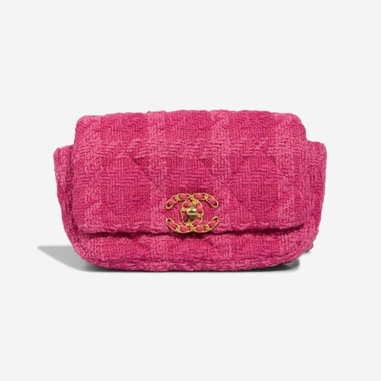 Chanel 19 Belt Bag Small Tweed Pink Front | Sell your designer bag