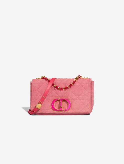 Dior Caro Medium Denim Pink Front | Sell your designer bag