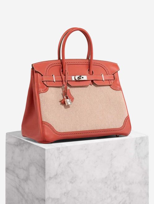 Hermès Birkin Ghillies 35 Swift / Toile Sanguine Front | Sell your designer bag