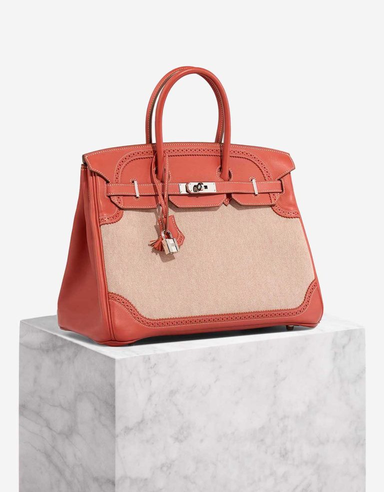 Hermès Birkin Ghillies 35 Swift / Toile Sanguine Front | Sell your designer bag