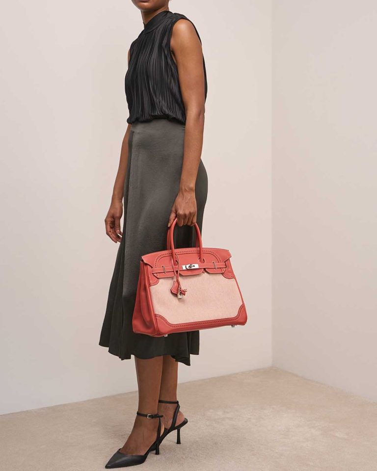 Hermès Birkin Ghillies 35 Swift / Toile Sanguine Front | Sell your designer bag