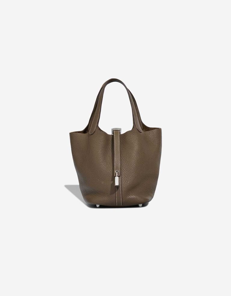 Hermès Picotin 18 Taurillon Clémence Étoupe Front | Sell your designer bag