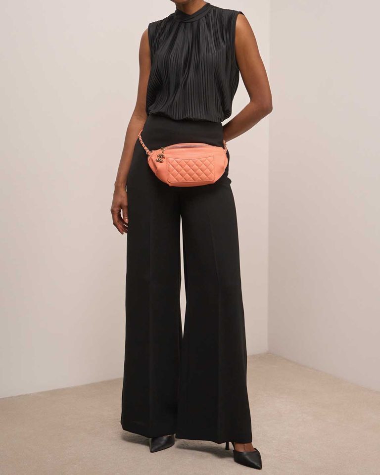 Chanel Timeless Belt Bag Medium Lamb Coral Front | Sell your designer bag