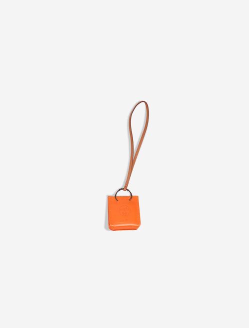 Hermès Orange Bag Charm Milo Lamb Orange / Gold Front | Sell your designer bag