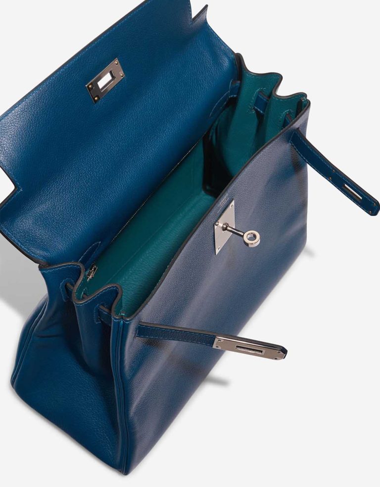 Hermès Kelly Verso 28 Evercolor Deep Blue / Vert Bosphore Inside | Sell your designer bag