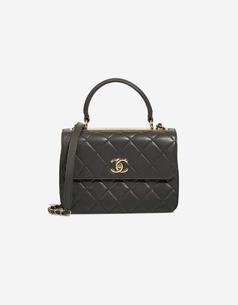 Chanel Trendy CC Medium Lamb Dark Grey Front | Sell your designer bag