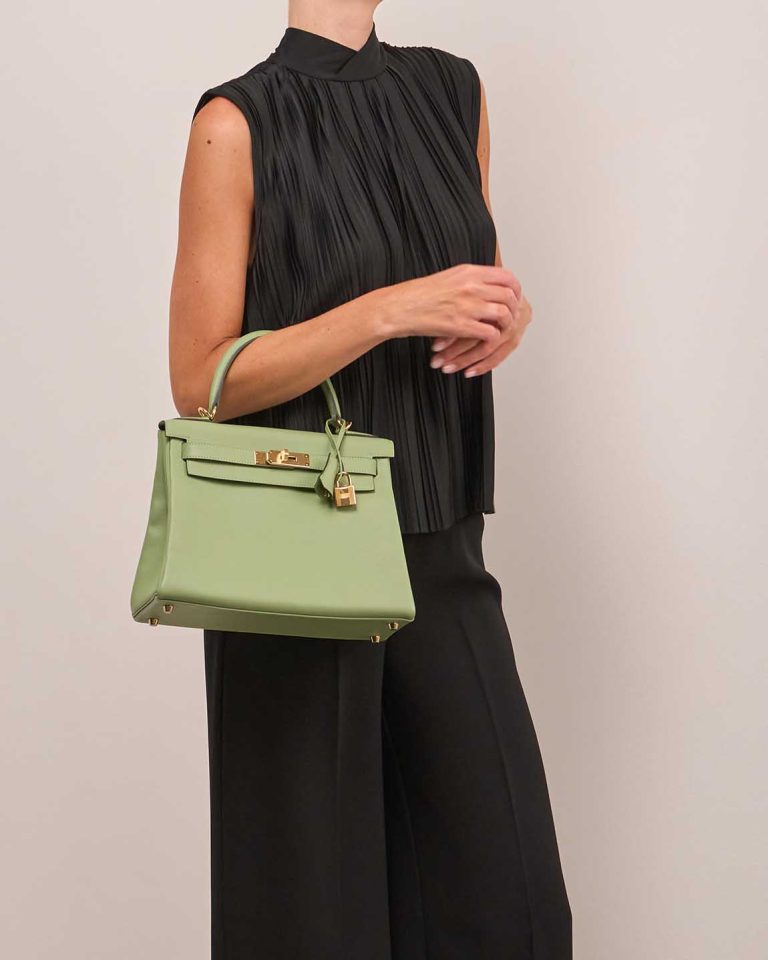 Hermès Kelly 28 Evercolor Vert Criquet Front | Sell your designer bag