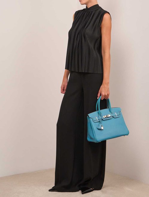 Hermès Birkin 30 Togo Bleu Jean on Model | Sell your designer bag