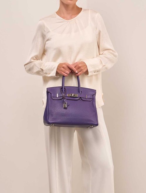 Hermès Birkin 30 Taurillon Clémence Ultraviolet on Model | Sell your designer bag