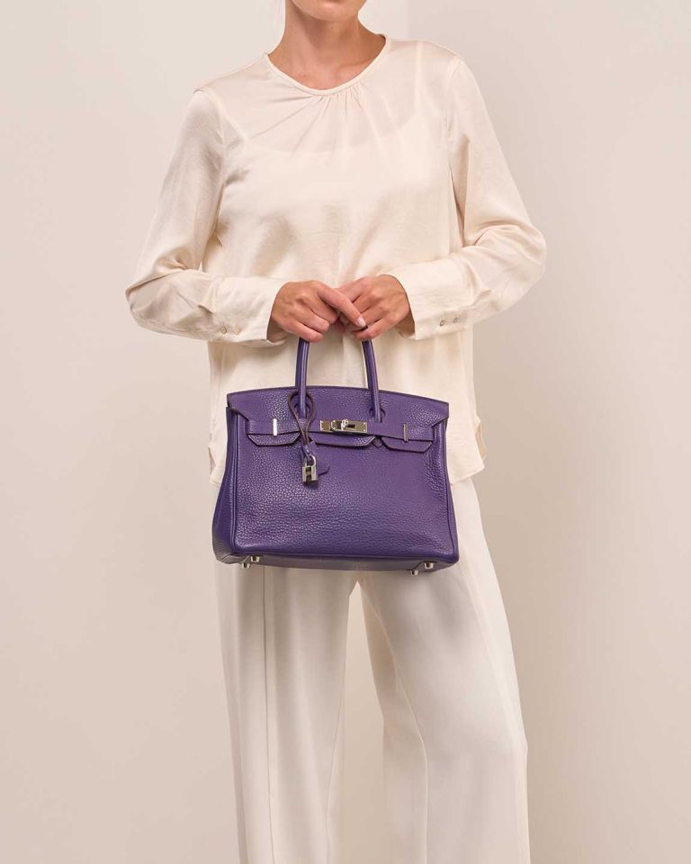 Hermès Birkin 30 Taurillon Clémence Ultraviolet Front | Sell your designer bag