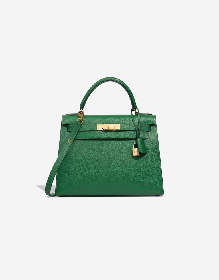 Hermès Kelly 28 Courchevel Vert Émeraude Front | Sell your designer bag