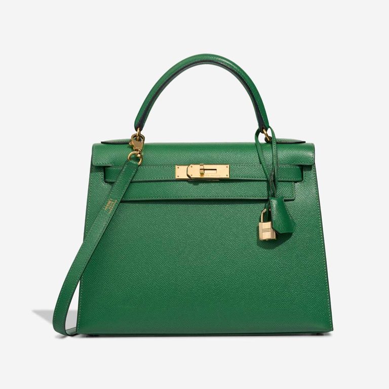 Hermès Kelly 28 Courchevel Vert Émeraude Front | Sell your designer bag