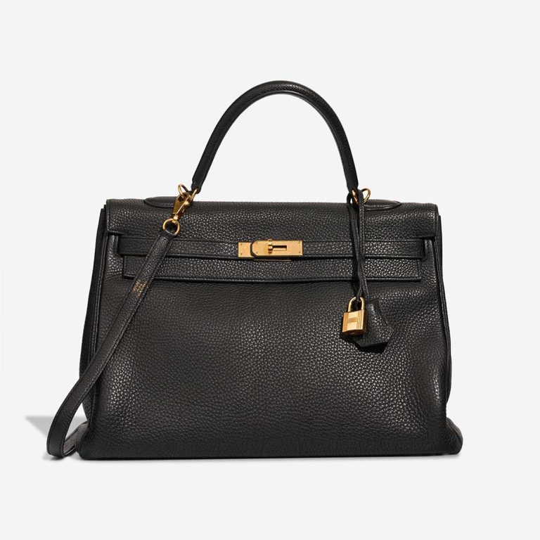 Hermès Kelly 35 Clémence Black Front | Sell your designer bag