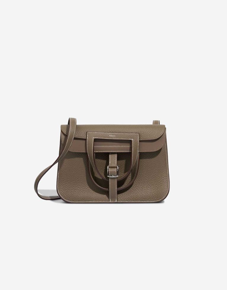 Hermès Halzan 25 Clémence Étoupe Front | Sell your designer bag