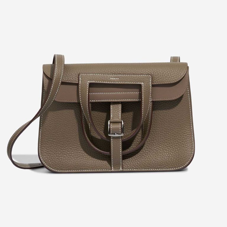 Hermès Halzan 25 Clémence Étoupe Front | Sell your designer bag