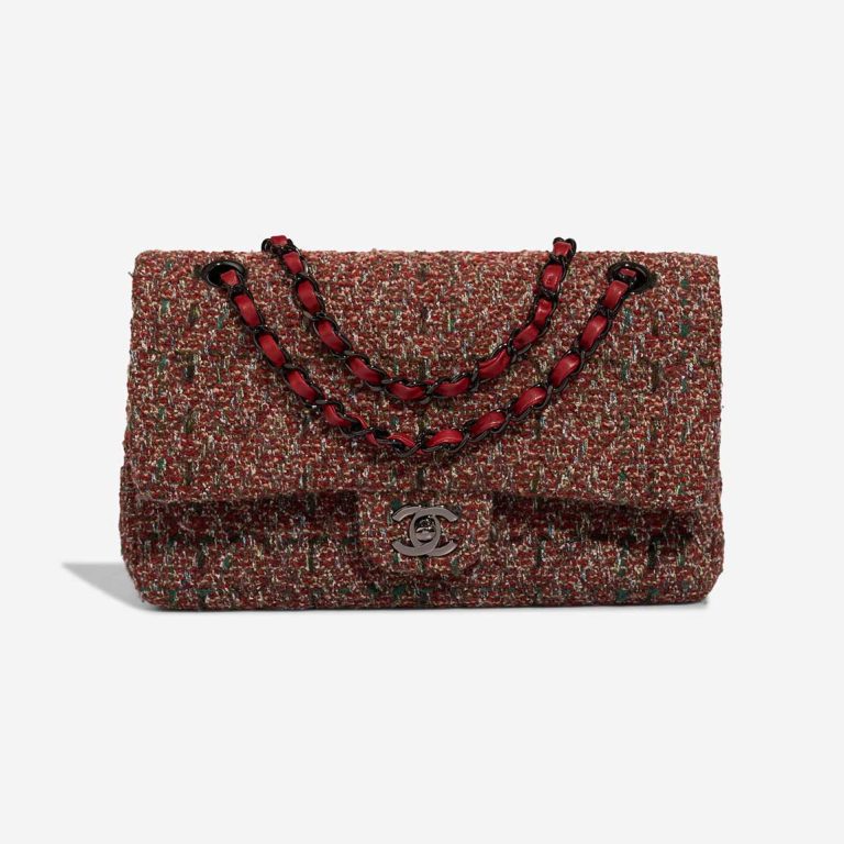 Chanel Timeless Medium Tweed Dark Red Front | Sell your designer bag