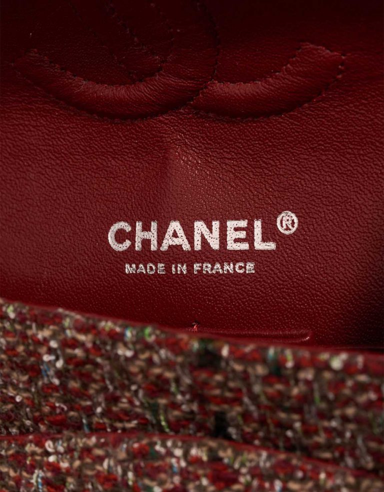 Chanel Timeless Medium Tweed Dark Red Logo | Sell your designer bag