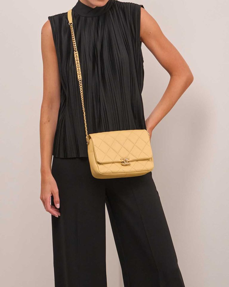 Chanel Timeless Small Caviar Yellow Front | Sell your designer bag