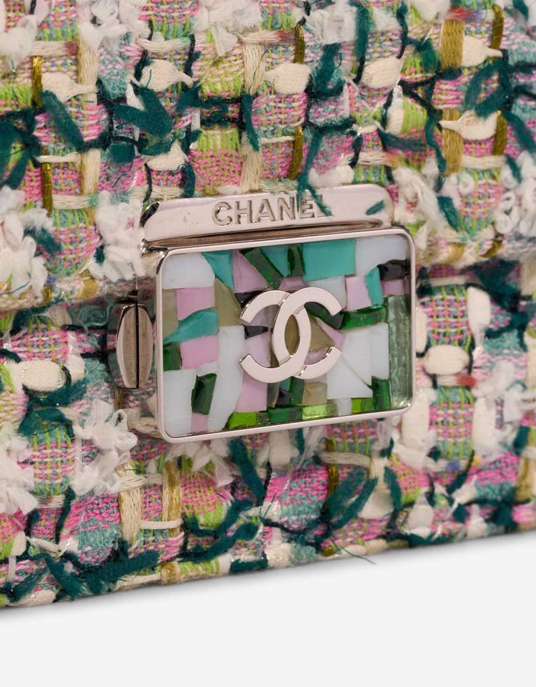 Chanel Beauty Lock Flap Bag Tweed Multicolour / Green Closing System | Sell your designer bag