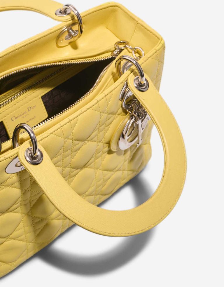 Dior Lady Medium Lamb Lime Yellow Inside | Sell your designer bag