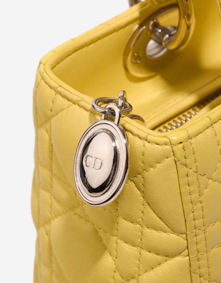 Dior Lady Medium Lamb Lime Yellow Signs of wear | Sell your designer bag