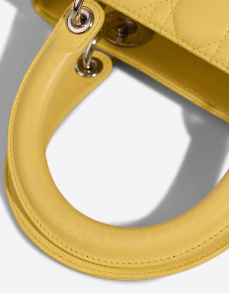 Dior Lady Medium Lamb Lime Yellow Signs of wear | Sell your designer bag