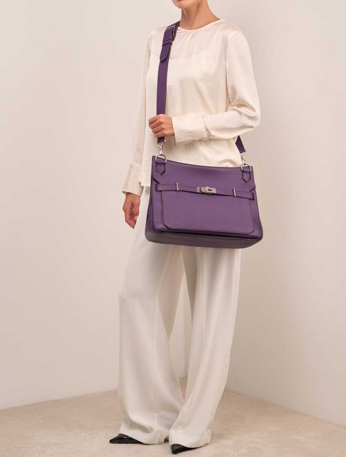 Hermès Jypsière 37 Clémence Ultraviolet on Model | Sell your designer bag