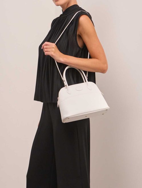 Hermès Bolide 27 Epsom White on Model | Sell your designer bag