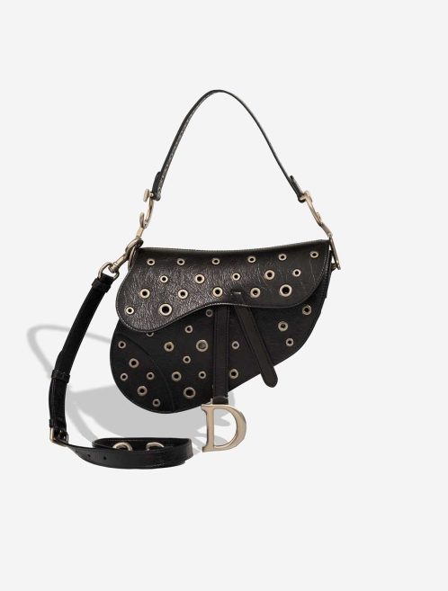 Dior Saddle Medium Aged Calf Black Front | Sell your designer bag